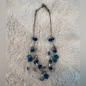Lia Sophia Silver and Blue Necklace